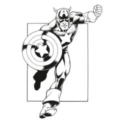 Dibujo para colorear: Captain America (Superhéroes) #76593 - Dibujos para Colorear e Imprimir Gratis