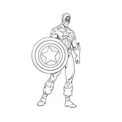 Dibujo para colorear: Captain America (Superhéroes) #76612 - Dibujos para colorear