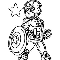 Dibujo para colorear: Captain America (Superhéroes) #76690 - Dibujos para colorear
