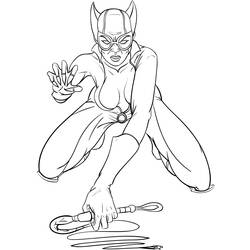 Dibujo para colorear: Catwoman (Superhéroes) #78045 - Dibujos para colorear