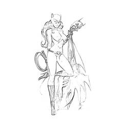 Dibujo para colorear: Catwoman (Superhéroes) #78060 - Dibujos para colorear