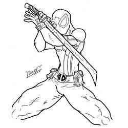 Dibujo para colorear: Deadpool (Superhéroes) #82828 - Dibujos para colorear