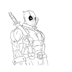 Dibujo para colorear: Deadpool (Superhéroes) #82838 - Dibujos para colorear