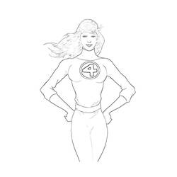 Dibujo para colorear: Invisible Woman (Superhéroes) #83219 - Dibujos para colorear