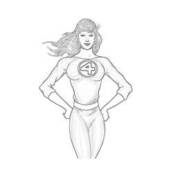 Dibujo para colorear: Invisible Woman (Superhéroes) #83221 - Dibujos para colorear
