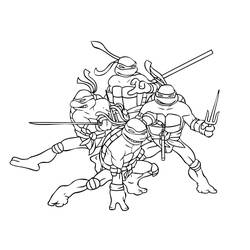 Dibujo para colorear: Ninja Turtles (Superhéroes) #75364 - Dibujos para colorear