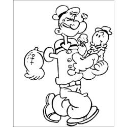 Dibujo para colorear: Popeye (Superhéroes) #84711 - Dibujos para colorear