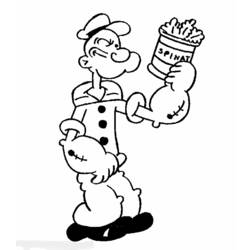 Dibujo para colorear: Popeye (Superhéroes) #84726 - Dibujos para colorear