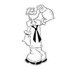Dibujo para colorear: Popeye (Superhéroes) #84728 - Dibujos para colorear