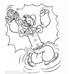 Dibujo para colorear: Popeye (Superhéroes) #84730 - Dibujos para colorear