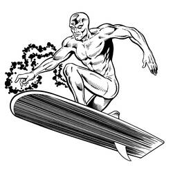 Dibujo para colorear: Silver Surfer (Superhéroes) #81124 - Dibujos para colorear