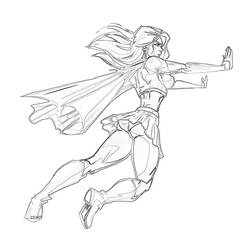 Dibujo para colorear: Supergirl (Superhéroes) #83936 - Dibujos para colorear