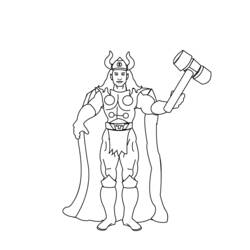 Dibujo para colorear: Thor (Superhéroes) #75765 - Dibujos para colorear