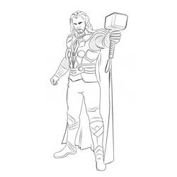 Dibujo para colorear: Thor (Superhéroes) #75778 - Dibujos para colorear
