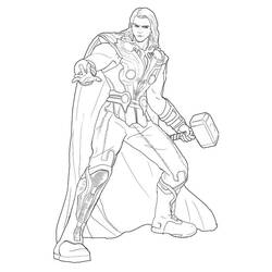 Dibujo para colorear: Thor (Superhéroes) #75780 - Dibujos para colorear