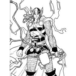 Dibujo para colorear: Thor (Superhéroes) #75796 - Dibujos para colorear