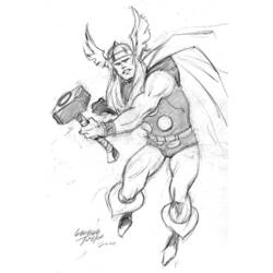 Dibujo para colorear: Thor (Superhéroes) #75810 - Dibujos para colorear