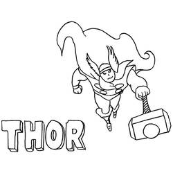 Dibujo para colorear: Thor (Superhéroes) #75853 - Dibujos para colorear