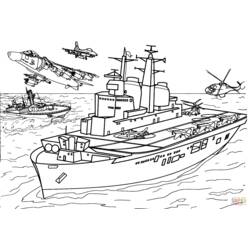 Dibujo para colorear: Aircraft carrier (Transporte) #137864 - Dibujos para colorear