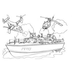 Dibujo para colorear: Aircraft carrier (Transporte) #137962 - Dibujos para colorear