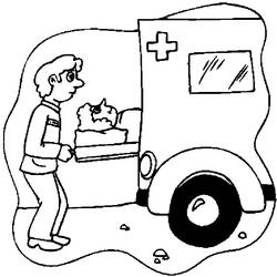 Dibujo para colorear: Ambulance (Transporte) #136757 - Dibujos para colorear