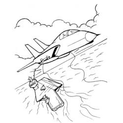 Dibujo para colorear: Aviones de Guerra (Transporte) #141164 - Dibujos para Colorear e Imprimir Gratis