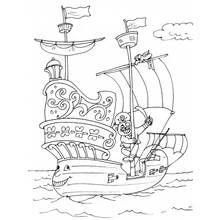 Dibujo Barco Pirata (Transporte) #138248 para imprimir y colorear