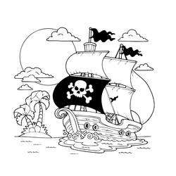 Dibujo Barco Pirata (Transporte) #184835 para imprimir y colorear