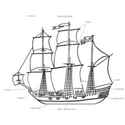 Dibujo para colorear: Boat / Ship (Transporte) #137573 - Dibujos para colorear