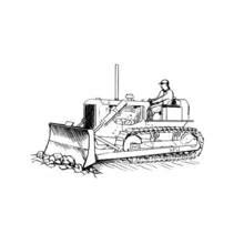 Dibujo Bulldozer / Pala Mecánica (Transporte) #141686 para imprimir y colorear