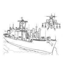 Dibujo para colorear: Buque de Guerra (Transporte) #138652 - Dibujos para Colorear e Imprimir Gratis