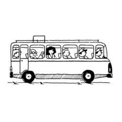Dibujo para colorear: Bus (Transporte) #135289 - Dibujos para colorear