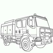 Dibujo Camión de Bomberos (Transporte) #135787 para imprimir y colorear