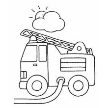 Dibujo Camión de Bomberos (Transporte) #135790 para imprimir y colorear