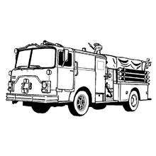 Dibujo Camión de Bomberos (Transporte) #135792 para imprimir y colorear