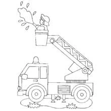Dibujo Camión de Bomberos (Transporte) #135808 para imprimir y colorear