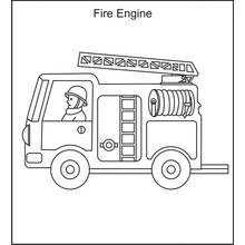 Dibujo Camión de Bomberos (Transporte) #135816 para imprimir y colorear