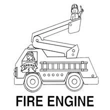 Dibujo Camión de Bomberos (Transporte) #135817 para imprimir y colorear