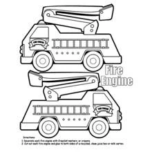 Dibujo Camión de Bomberos (Transporte) #135847 para imprimir y colorear