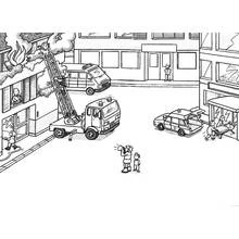 Dibujo Camión de Bomberos (Transporte) #135904 para imprimir y colorear