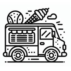 Dibujo para colorear: Camión de Helados (Transporte) #213356 - Dibujos para Colorear e Imprimir Gratis