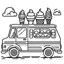 Dibujo para colorear: Camión de Helados (Transporte) #213359 - Dibujos para Colorear e Imprimir Gratis