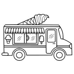 Dibujo para colorear: Camión de Helados (Transporte) #213366 - Dibujos para Colorear e Imprimir Gratis