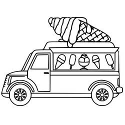 Dibujo para colorear: Camión de Helados (Transporte) #213369 - Dibujos para Colorear e Imprimir Gratis