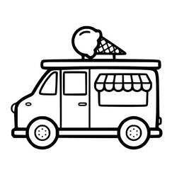 Dibujo para colorear: Camión de Helados (Transporte) #213371 - Dibujos para Colorear e Imprimir Gratis