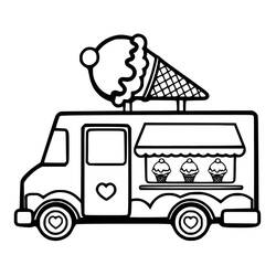 Dibujo para colorear: Camión de Helados (Transporte) #213375 - Dibujos para Colorear e Imprimir Gratis