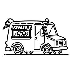 Dibujo para colorear: Camión de Helados (Transporte) #213379 - Dibujos para Colorear e Imprimir Gratis