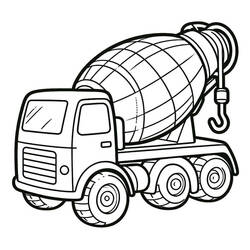 Dibujo Camión hormigonera (Transporte) #220934 para imprimir y colorear