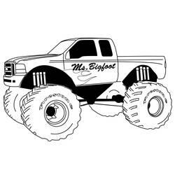 Dibujo para colorear: Camión Monstruo (Transporte) #141287 - Dibujos para Colorear e Imprimir Gratis