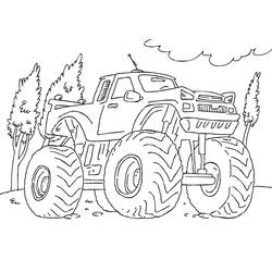 Dibujo para colorear: Camión Monstruo (Transporte) #141291 - Dibujos para Colorear e Imprimir Gratis